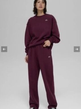 Alo Accolade Burgundy Set - Crewneck + Sweatpants Size XS Extra Small